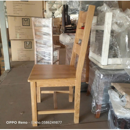 Ghế 3 Nan : 100% Gỗ Sồi + Mặt Ghế Gỗ 